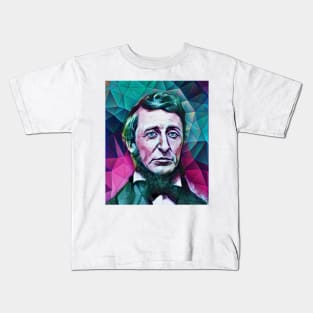 Henry David Thoreau Snow Portrait | Henry David Thoreau Artwork 8 Kids T-Shirt